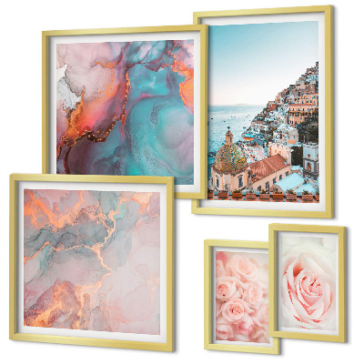 Bildergalerie-set für die wand Romantische rosa Landschaften
