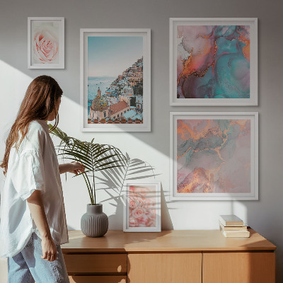 Bildergalerie-set für die wand Romantische rosa Landschaften