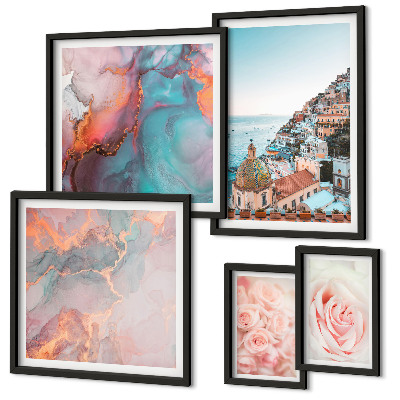 Bildergalerie-set für die wand Romantische rosa Landschaften