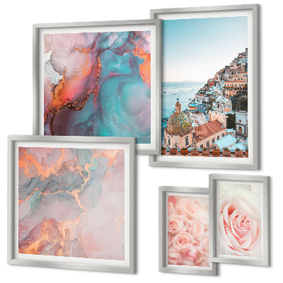 Bildergalerie-set für die wand Romantische rosa Landschaften
