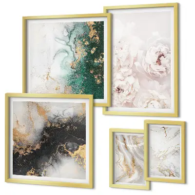 Modernes Wandbilder-Set florale Akzente in abstrakter Eleganz