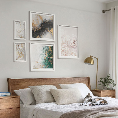 Modernes wandbilder-set Florale Akzente, abstrakte Eleganz