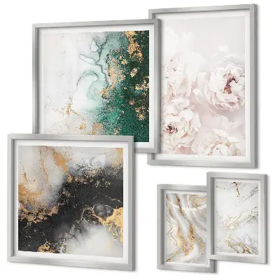 Modernes Wandbilder-Set florale Akzente in abstrakter Eleganz