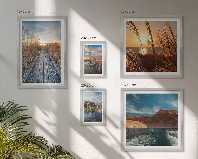 Bildergalerie-Set für die Wand mit Motiven von Landschaften, Wasser und Vegetationspfaden