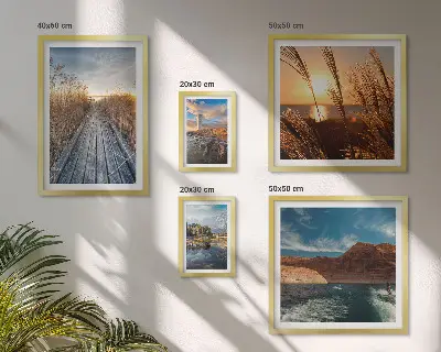 Bildergalerie-Set für die Wand mit Motiven von Landschaften, Wasser und Vegetationspfaden