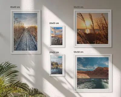 Bildergalerie-Set für die Wand mit Motiven von Landschaften, Wasser und Vegetationspfaden