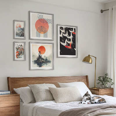 Bilderset fürs sofa Japanische Kunst und Naturtradition