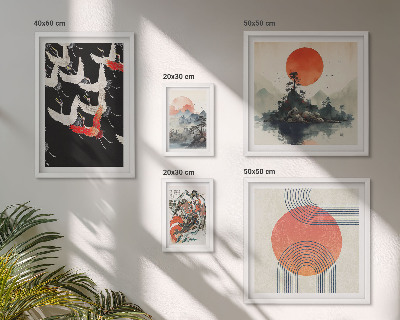 Bilderset fürs sofa Japanische Kunst und Naturtradition