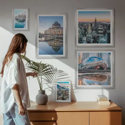 Bildergalerie-Set für die Wand mit Stadtlandschaften, Architektur und Natur
