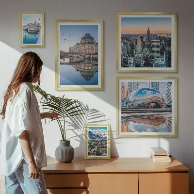 Bildergalerie-Set für die Wand mit Stadtlandschaften, Architektur und Natur