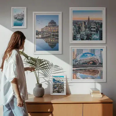 Bildergalerie-Set für die Wand mit Stadtlandschaften, Architektur und Natur
