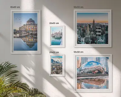 Bildergalerie-Set für die Wand mit Stadtlandschaften, Architektur und Natur