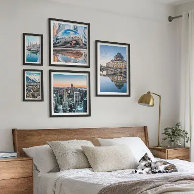 Bildergalerie-Set für die Wand mit Stadtlandschaften, Architektur und Natur