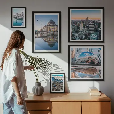 Bildergalerie-Set für die Wand mit Stadtlandschaften, Architektur und Natur