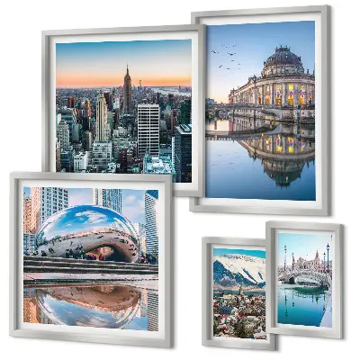 Bildergalerie-Set für die Wand mit Stadtlandschaften, Architektur und Natur
