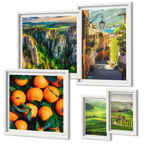 Modernes Wandbilder-Set mit bezaubernden ländlichen Landschaften