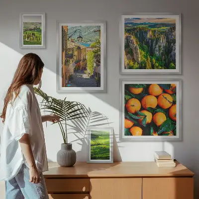 Modernes Wandbilder-Set mit bezaubernden ländlichen Landschaften