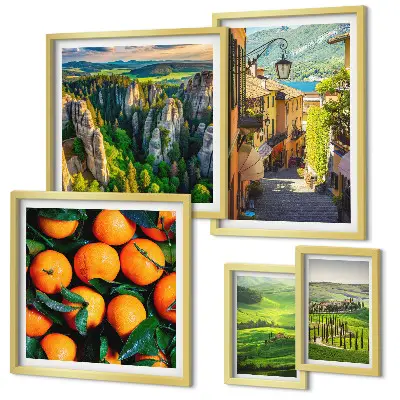 Modernes Wandbilder-Set mit bezaubernden ländlichen Landschaften
