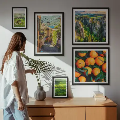Modernes Wandbilder-Set mit bezaubernden ländlichen Landschaften