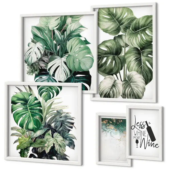 Bildergalerie-Set für die Wand mit abstrakten Pflanzenmotiven