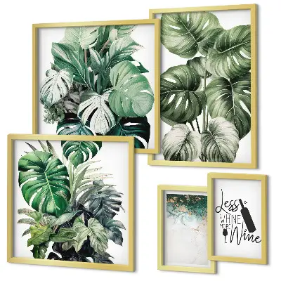 Bildergalerie-Set für die Wand mit abstrakten Pflanzenmotiven