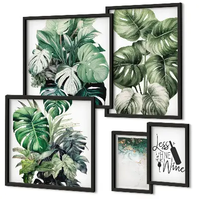 Bildergalerie-Set für die Wand mit abstrakten Pflanzenmotiven