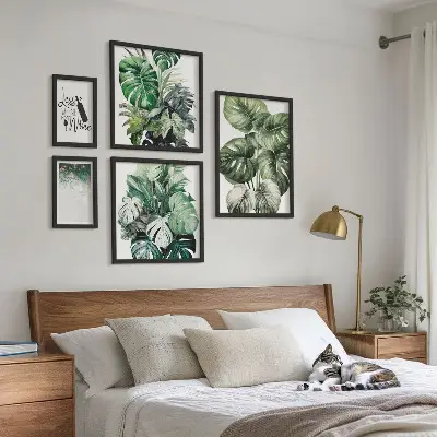 Bildergalerie-Set für die Wand mit abstrakten Pflanzenmotiven