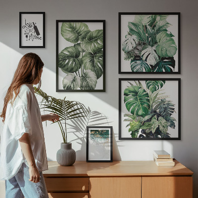 Bildergalerie-set für die wand Abstrakte Pflanzenzitate