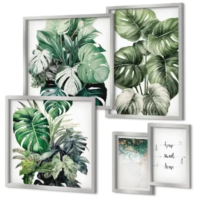 Bildergalerie-Set für die Wand mit modernen Pflanzeninspirationen
