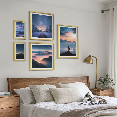 Bilderset fürs sofa Berglandschaften bei Nacht