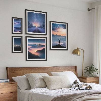 Bilderset fürs sofa Berglandschaften bei Nacht