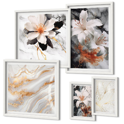 Bildergalerie-set für die wand Eleganter floraler Marmorhintergrund