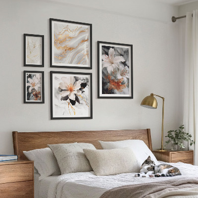 Bildergalerie-set für die wand Eleganter floraler Marmorhintergrund