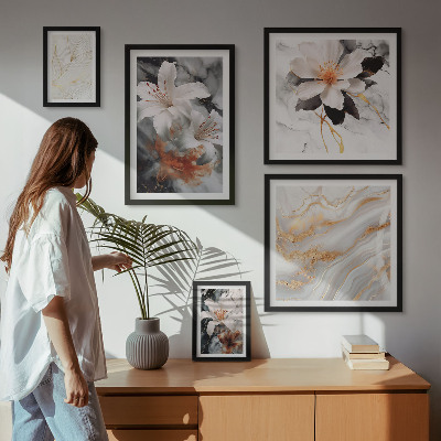Bildergalerie-set für die wand Eleganter floraler Marmorhintergrund