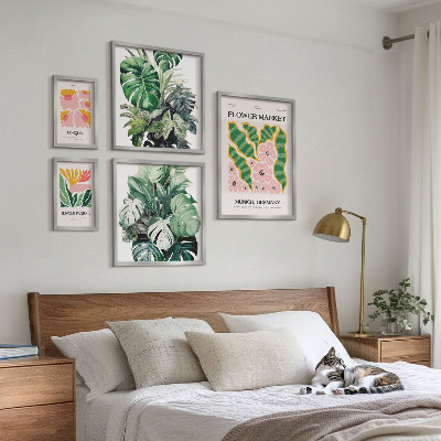 Modernes wandbilder-set Pflanzenmotive, Boho-Blumen