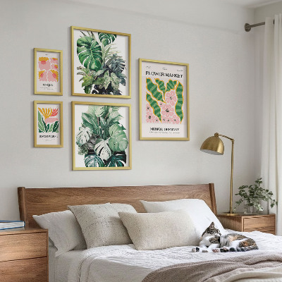 Modernes wandbilder-set Pflanzenmotive, Boho-Blumen