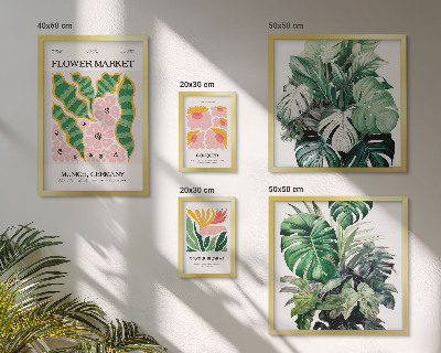 Modernes wandbilder-set Pflanzenmotive, Boho-Blumen
