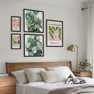 Modernes wandbilder-set Pflanzenmotive, Boho-Blumen