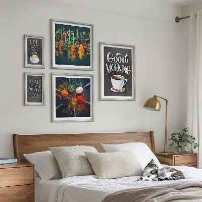 Wandtattoo Kaffeeideen für Kaffeeliebhaber als Bilderset fürs Sofa
