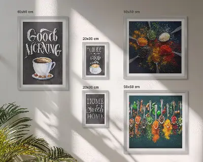 Wandtattoo Kaffeeideen für Kaffeeliebhaber als Bilderset fürs Sofa