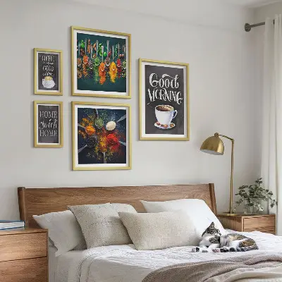 Wandtattoo Kaffeeideen für Kaffeeliebhaber als Bilderset fürs Sofa
