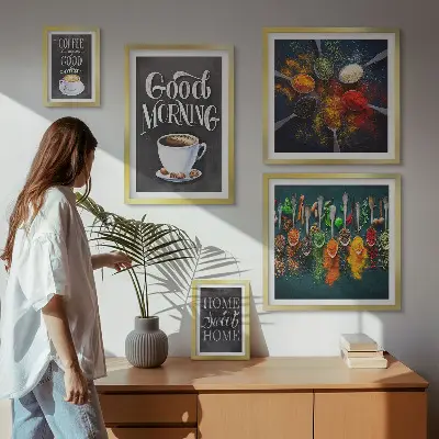 Wandtattoo Kaffeeideen für Kaffeeliebhaber als Bilderset fürs Sofa