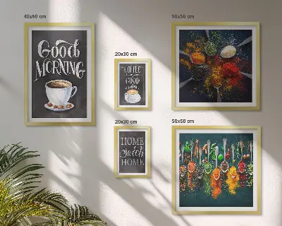 Wandtattoo Kaffeeideen für Kaffeeliebhaber als Bilderset fürs Sofa