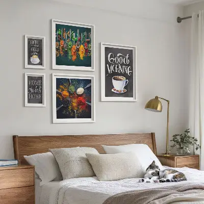 Wandtattoo Kaffeeideen für Kaffeeliebhaber als Bilderset fürs Sofa
