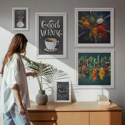 Wandtattoo Kaffeeideen für Kaffeeliebhaber als Bilderset fürs Sofa