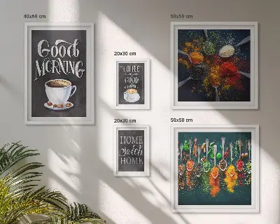 Wandtattoo Kaffeeideen für Kaffeeliebhaber als Bilderset fürs Sofa