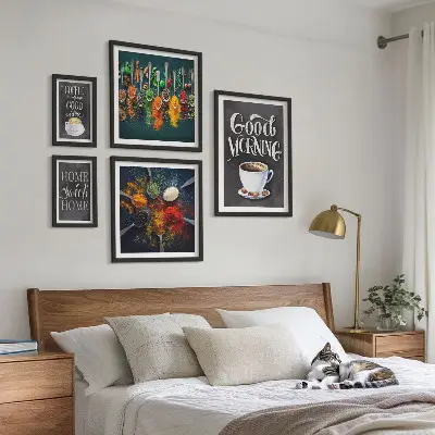 Wandtattoo Kaffeeideen für Kaffeeliebhaber als Bilderset fürs Sofa