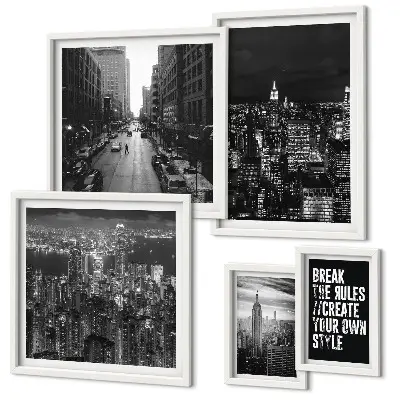 Wandbilder-Set mit Schwarz-Weiß-Ansichten von New York City