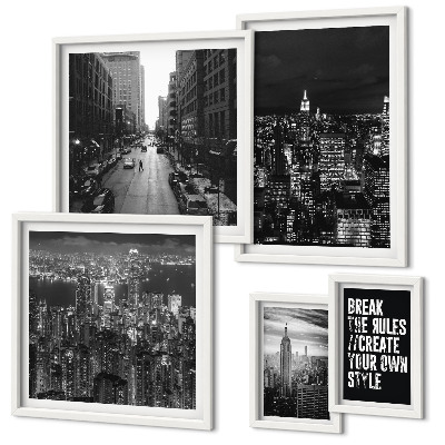 Bildergalerie-set für die wand Schwarz-Weiß-Ansichten von New York City