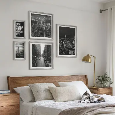 Wandbilder-Set mit Schwarz-Weiß-Ansichten von New York City